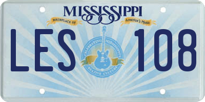 MS license plate LES108