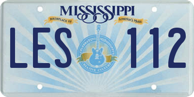 MS license plate LES112