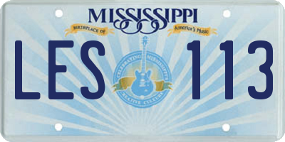 MS license plate LES113