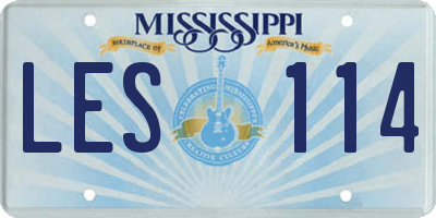 MS license plate LES114