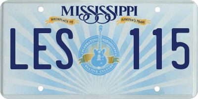 MS license plate LES115