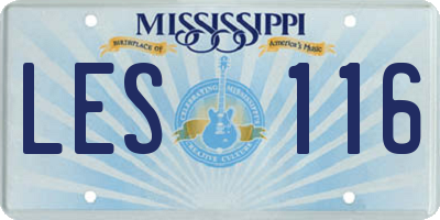 MS license plate LES116