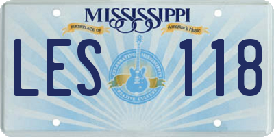 MS license plate LES118
