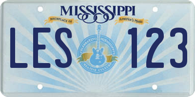 MS license plate LES123