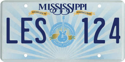 MS license plate LES124