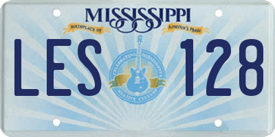 MS license plate LES128