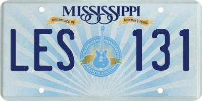 MS license plate LES131