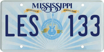 MS license plate LES133