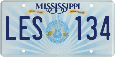 MS license plate LES134