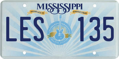 MS license plate LES135