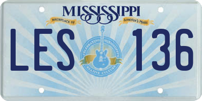 MS license plate LES136