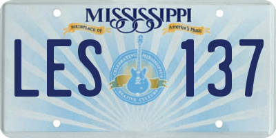 MS license plate LES137