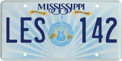 MS license plate LES142