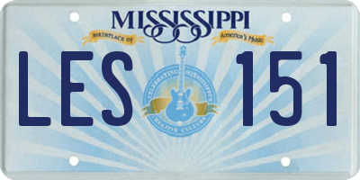 MS license plate LES151