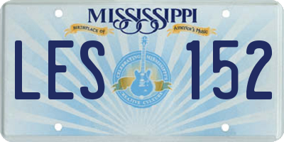 MS license plate LES152
