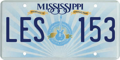 MS license plate LES153