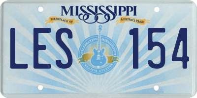 MS license plate LES154