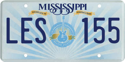 MS license plate LES155
