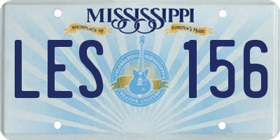 MS license plate LES156