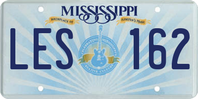 MS license plate LES162