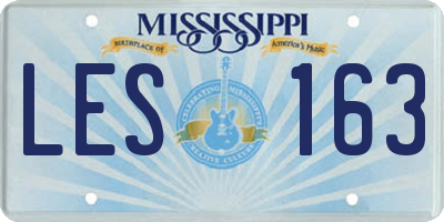 MS license plate LES163