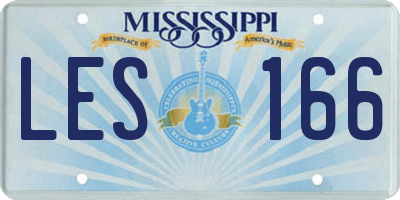 MS license plate LES166