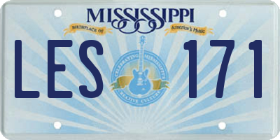 MS license plate LES171
