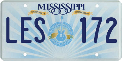 MS license plate LES172
