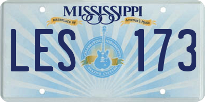 MS license plate LES173