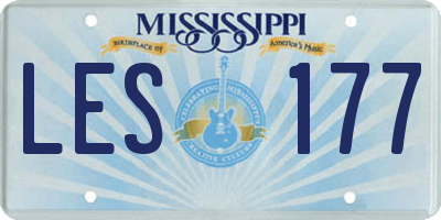 MS license plate LES177