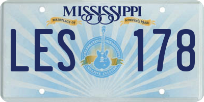 MS license plate LES178