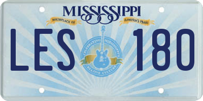 MS license plate LES180