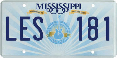 MS license plate LES181