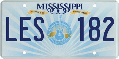MS license plate LES182