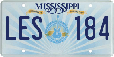 MS license plate LES184