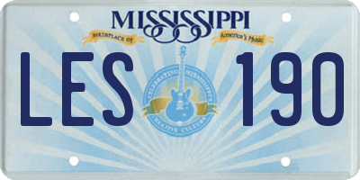 MS license plate LES190