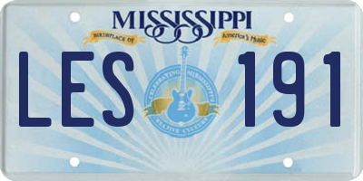 MS license plate LES191