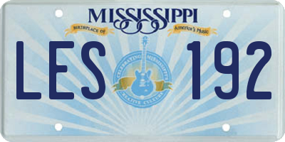 MS license plate LES192