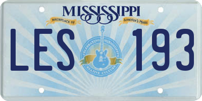 MS license plate LES193