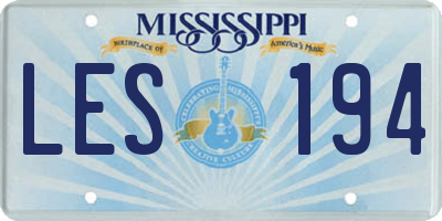 MS license plate LES194