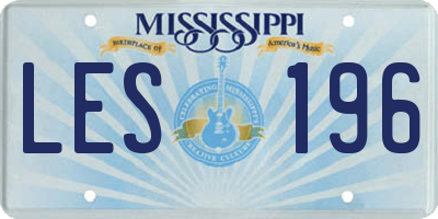 MS license plate LES196