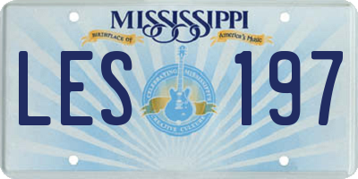 MS license plate LES197