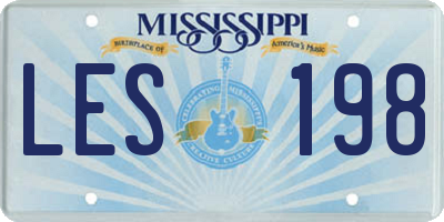 MS license plate LES198