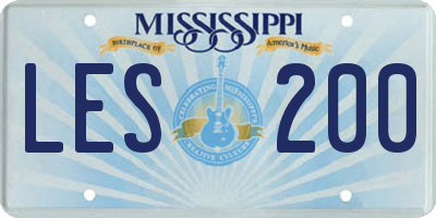 MS license plate LES200
