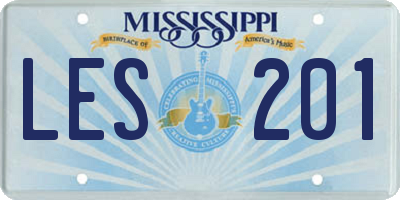 MS license plate LES201