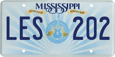 MS license plate LES202