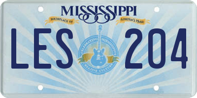 MS license plate LES204