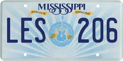 MS license plate LES206