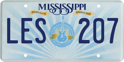MS license plate LES207