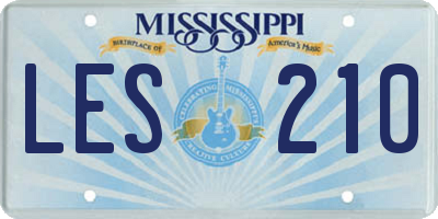 MS license plate LES210